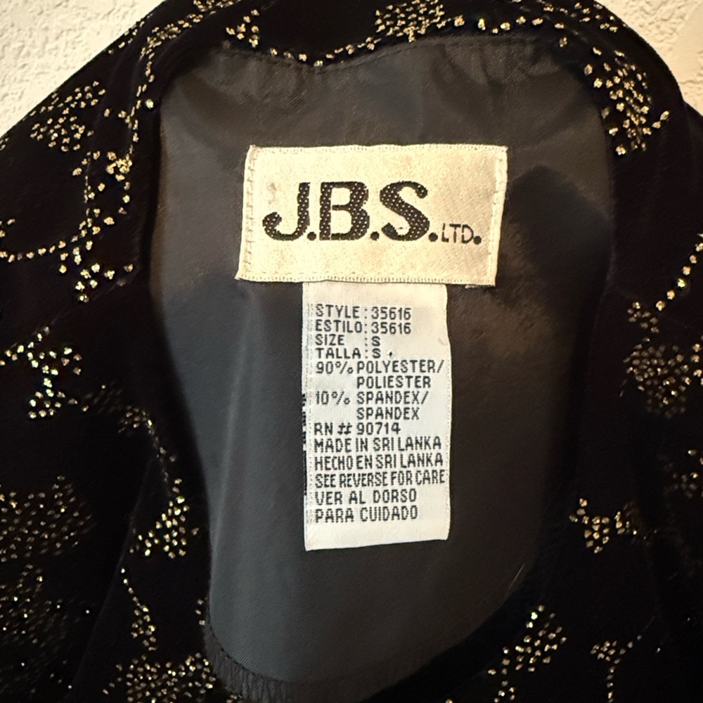 J.B.S. Black and Gold Floral Women's Blazer - Picture 4 of 5